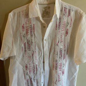 Tasso Elba White Linen Shirt